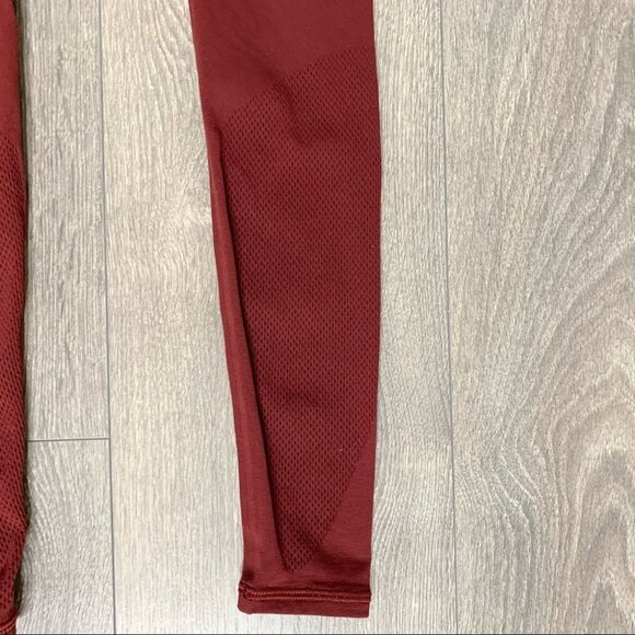 Lululemon Reveal 7/8  Tights Deep Rouge Leggings Mesh Dotted Seamless Size XS - Picture 13 of 16